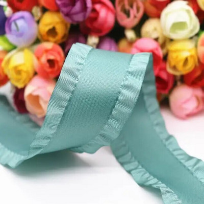 5 jardi Falbala volānveida lente Lotosa lapu lentes 7/8" 22 MM/1,5" 38 MM matu bantēm DIY Amatniecība ar rokām darināti aksesuāri M19041602