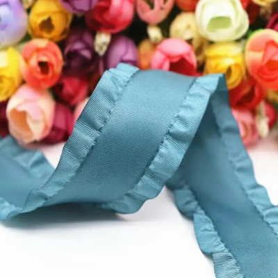 5 jardi Falbala volānveida lente Lotosa lapu lentes 7/8" 22 MM/1,5" 38 MM matu bantēm DIY Amatniecība ar rokām darināti aksesuāri M19041602