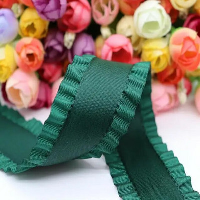 5 jardi Falbala volānveida lente Lotosa lapu lentes 7/8" 22 MM/1,5" 38 MM matu bantēm DIY Amatniecība ar rokām darināti aksesuāri M19041602