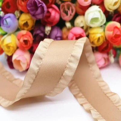 5 jardi Falbala volānveida lente Lotosa lapu lentes 7/8" 22 MM/1,5" 38 MM matu bantēm DIY Amatniecība ar rokām darināti aksesuāri M19041602