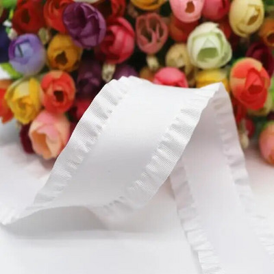 5 jardi Falbala volānveida lente Lotosa lapu lentes 7/8" 22 MM/1,5" 38 MM matu bantēm DIY Amatniecība ar rokām darināti aksesuāri M19041602