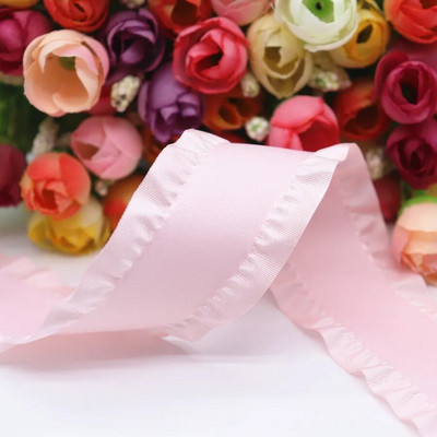 5 jardi Falbala volānveida lente Lotosa lapu lentes 7/8" 22 MM/1,5" 38 MM matu bantēm DIY Amatniecība ar rokām darināti aksesuāri M19041602