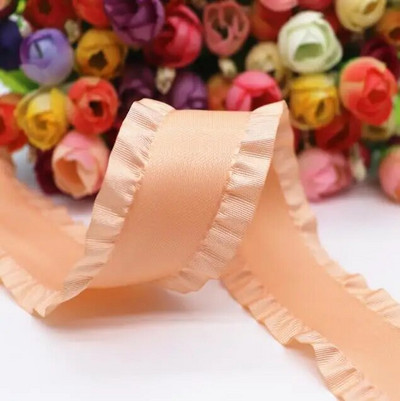 5 jardi Falbala volānveida lente Lotosa lapu lentes 7/8" 22 MM/1,5" 38 MM matu bantēm DIY Amatniecība ar rokām darināti aksesuāri M19041602