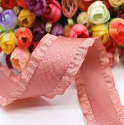 5 jardi Falbala volānveida lente Lotosa lapu lentes 7/8" 22 MM/1,5" 38 MM matu bantēm DIY Amatniecība ar rokām darināti aksesuāri M19041602