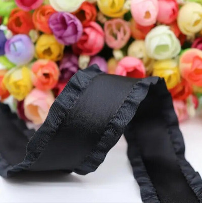 5 jardi Falbala volānveida lente Lotosa lapu lentes 7/8" 22 MM/1,5" 38 MM matu bantēm DIY Amatniecība ar rokām darināti aksesuāri M19041602