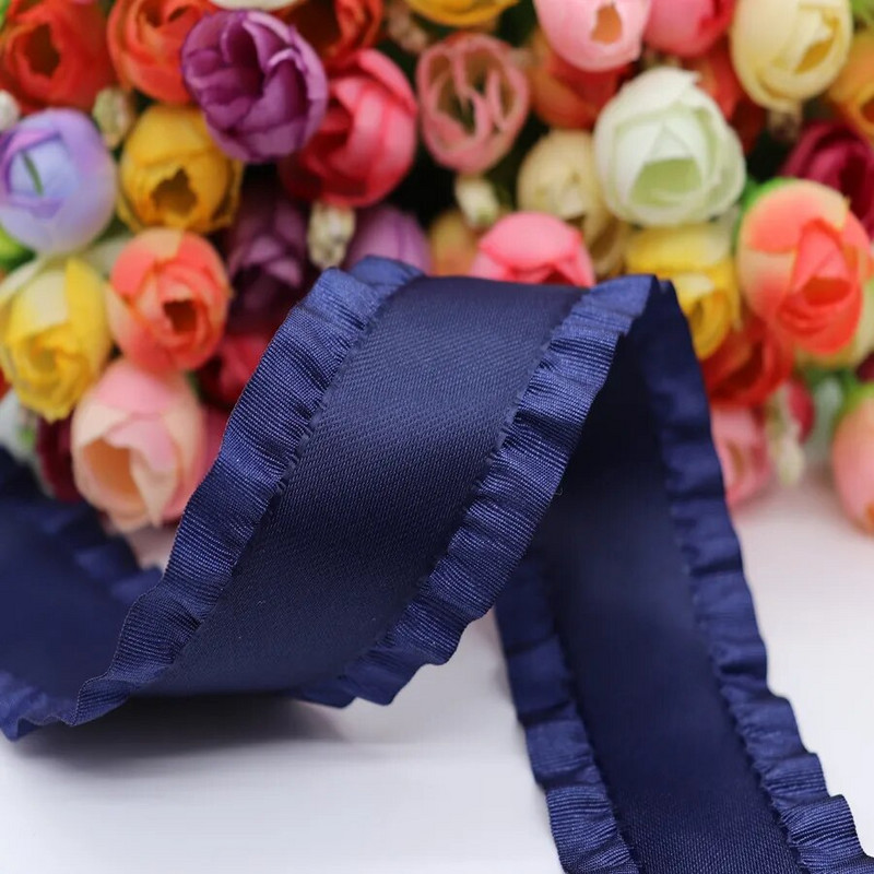 5 jardi Falbala volānveida lente Lotosa lapu lentes 7/8" 22 MM/1,5" 38 MM matu bantēm DIY Amatniecība ar rokām darināti aksesuāri M19041602