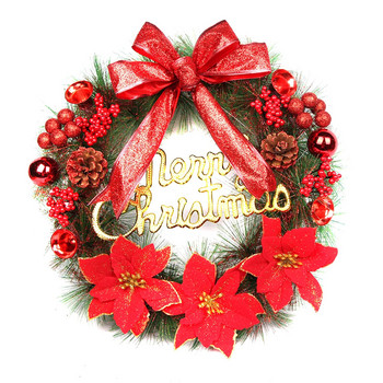 Χαρούμενα Χριστουγεννιάτικα Διακοσμητικά Χριστουγεννιάτικα Χειροποίητα Στεφάνια 30 εκ. Τεχνητή γιρλάντα με καμπάνες Bowknot Xmas Front Door FU