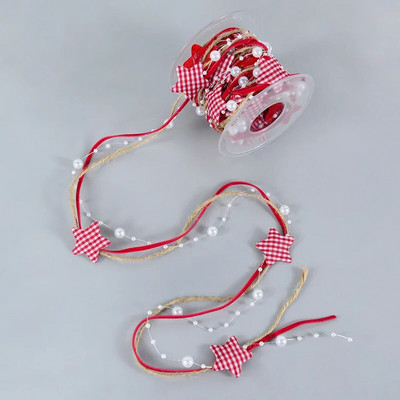 1 m/2 m Pentagrammas pērlīšu virtenes sniegpārsliņu ķēdes lente mājas kāzu dekorēšanai Ziemassvētku dāvanu iesaiņošanai Amatniecības iesaiņojuma piederumi.