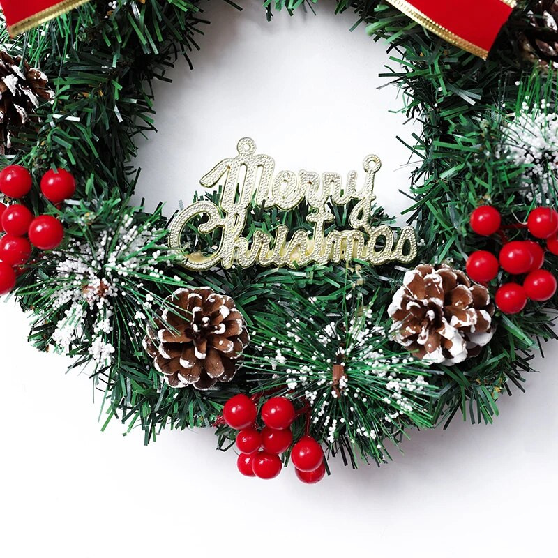 1gab 25CM Simulācija Ziemassvētku priežu skujas Priežu loka vainags Mājas Viesnīcas iepirkšanās centrs Ziemassvētku ballītes dekorēšana 81026R10