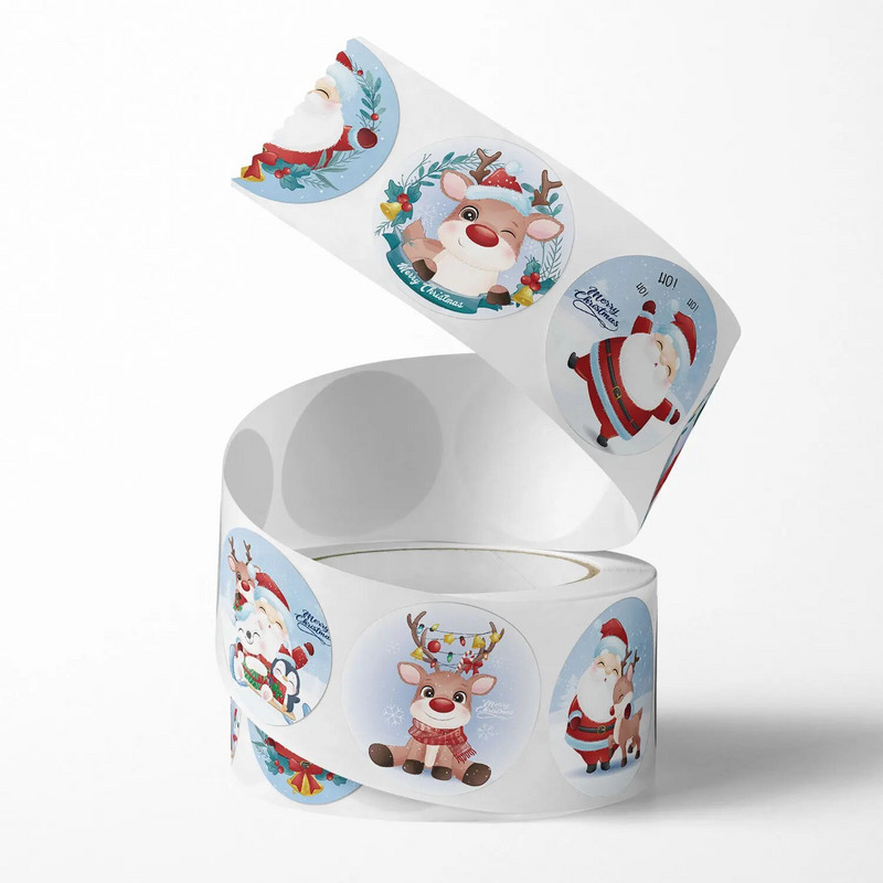 100–500 vnt., 2023 m. animacinis filmas Linksmų Kalėdų lipdukai Šventiniai lipdukai Popieriaus dekoras Vestuvių vakarėlis Vokelio Butelio antspaudo etiketė