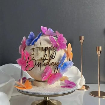 Happy Birthday Cake Topper Side Acrylic for Happy Birthday Cake Topper Acrylic Butterfly Party Cake Decoration