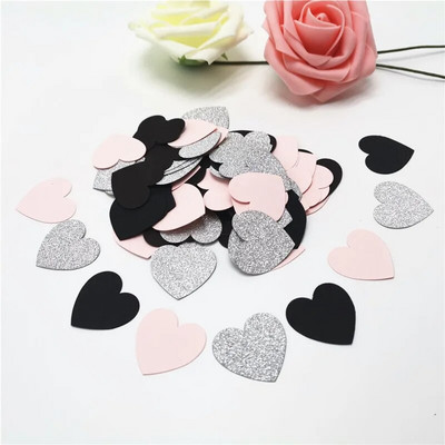 100 vnt Glittler Rose Gold 3 cm Širdies popieriaus Konfeti Vestuvių Atvirukai Popieriniai Konfeti Gimtadienio vakarėlio reikmenys Kūdikių dušo dekoras