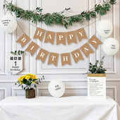 Νέα Χρόνια Πολλά Διακόσμηση Birthday Party Bunting Garland Baby Shower Supplies Kraft Paper Decoration Banner Happy Birthday