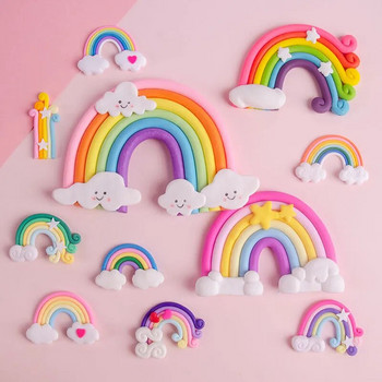 Rainbow Birthday Cake Decoration Сладък анимационен Rainbow Cake Toppers Kids Girls Happy Rainbow Cloud Unicorn Birthday Cupcake Decor