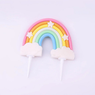 Szivárványos születésnapi torta dekoráció Aranyos rajzfilm szivárványos tortafestékek gyerekeknek lányok boldog szivárványfelhő egyszarvú születésnapi cupcake dekoráció