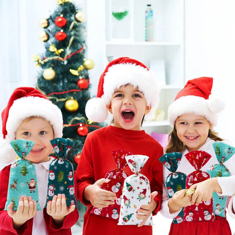 25/50 vnt Kalėdų dovanų maišelis Saldainių krepšys 2023 Linksmų Kalėdų papuošimas namams Kalėdų Kalėdos Navidad Noel Naujųjų Metų pakavimo maišeliai