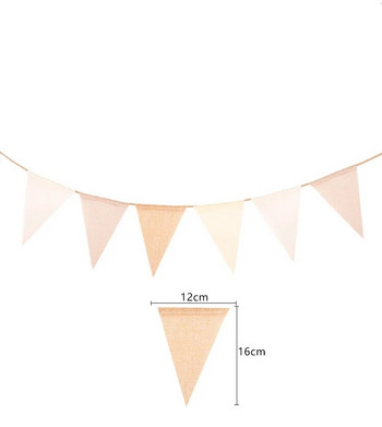 Παιδικά λευκά είδη πρώτων γενεθλίων Khali Banner Κρέμα γάμου Κρέμα σημαιοφόρος Διακόσμηση Baby Shower λινάτσα γιρλάντα