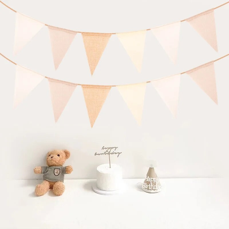 Vaikų pirmojo gimtadienio skalbiniai Khali reklamjuostės Vestuvių Kavos kremo vimpelų dekoravimas Kūdikių dušo audeklo girlianda