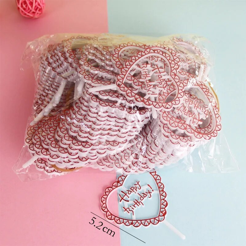 20 vnt. plastikinis Gittler Happy Birthday Cake Topper Bling Dekoratyvinis ženklas Happy Birthday Cake Topper Merginos gimtadienio deserto dekoras