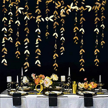 Καθρέφτης 13 ποδιών από χρυσό χαρτί Γιρλάντες Φύλλα Διακοσμήσεις σερπαντίνας Κρεμαστά για χρυσά γενέθλια Baby Shower Γάμος Χριστουγεννιάτικη διακόσμηση πάρτι