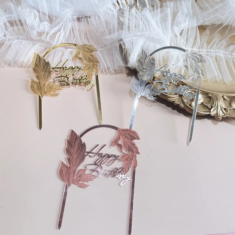 INS originalios auksinės rožinės spalvos su gimtadieniu tortų tvarsčiai akriliniai gimtadienio tortų papuošimai, skirti vaikų gimtadienio vakarėliui papuošti