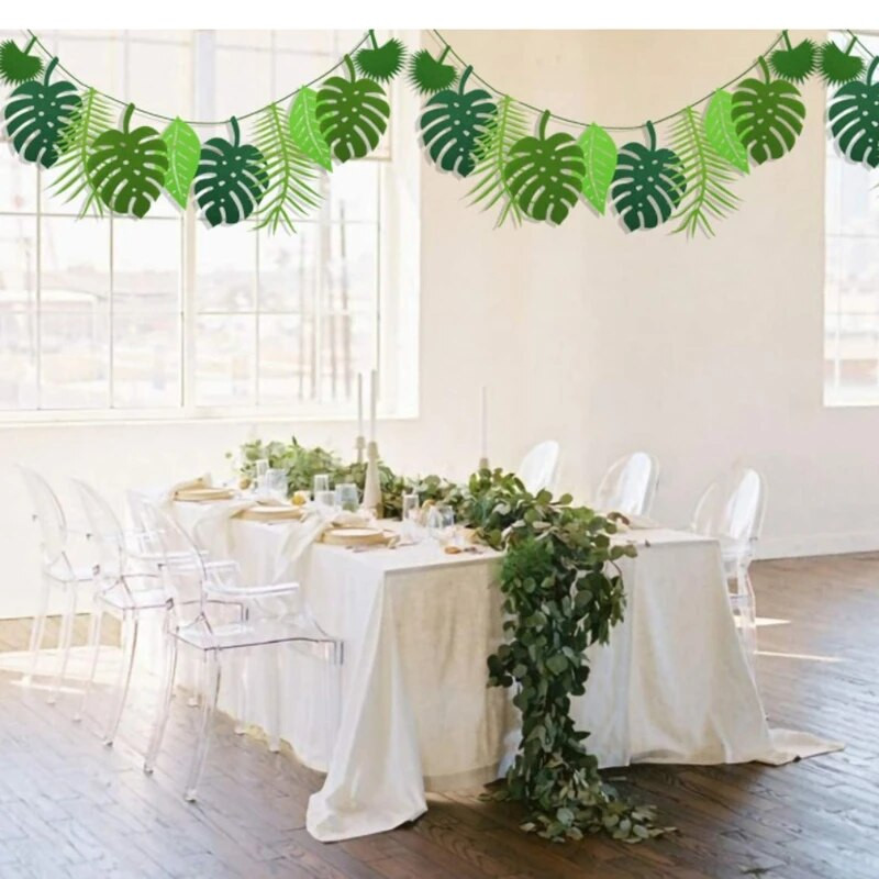 Vėžlio lapų dekoravimas Havajų vakarėlis Vasaros su gimtadieniu vakarėlis Safari džiunglių atogrąžų temos dekoras Dinozaurų tema Dalinis dekoras