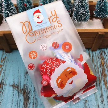 24 τεμ. Χριστουγεννιάτικη τσάντα δώρου Αυτοκόλλητα μπισκότα Τσάντα περιτυλίγματος καραμέλας Δώρο Πρωτοχρονιάτικο Σνακ Ψήσιμο Πλαστική Σακούλα