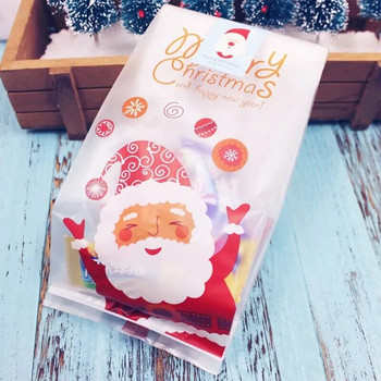24 τεμ. Χριστουγεννιάτικη τσάντα δώρου Αυτοκόλλητα μπισκότα Τσάντα περιτυλίγματος καραμέλας Δώρο Πρωτοχρονιάτικο Σνακ Ψήσιμο Πλαστική Σακούλα