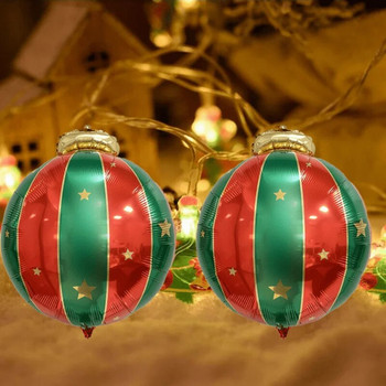 2PCS/PACK 27IN Μεγάλο χριστουγεννιάτικο θέμα Διακόσμηση για πάρτι με μπάλα αλουμινίου