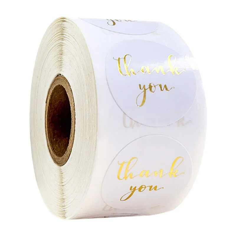 500 vnt Apvalios etiketės Kraftpopieriaus padėkos lipdukai Dražei saldainių maišeliai gėlių dovanų dėžutės tortų dėžutės ir pakuotės vestuviniai lipdukai
