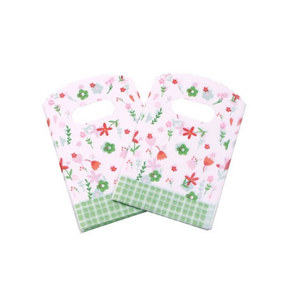 50 vnt. / partijos kelių modelių mažas plastikinis maišelis 9x15 cm butiko dovanų maišelis su rankenomis Gražūs žavesiai Auskarai Papuošalų pakavimo maišeliai