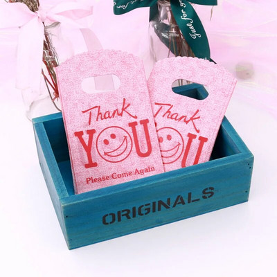 50 vnt. / partijos kelių modelių mažas plastikinis maišelis 9x15 cm butiko dovanų maišelis su rankenomis Gražūs žavesiai Auskarai Papuošalų pakavimo maišeliai