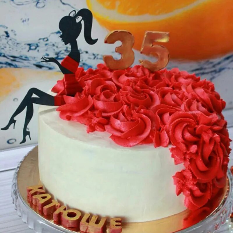 Blizgučiai auksiniai aukštakulniai Akriliniai torto papuošalai, Siluetas Mergina Princesė Vestuvių Nuotaka Dekoratyvinė Desertinė Torto Apdaila vakarėlio reikmenys