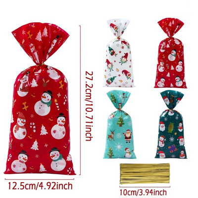 25/50/100 vnt Kalėdų saldainių maišeliai su sausainių sausainių paketu Kalėdų puošmena 2023 m. dovanų maišelis, skirtas vaikų vakarėlio reikmenims