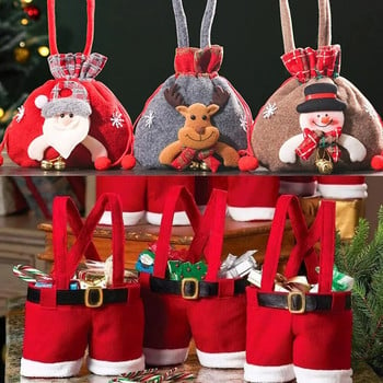 Коледна подаръчна чанта Eve Apple Package Cartoon Santa Claus Snowman Elk Merry Christmas Deco Candy Bag Дамска чанта Happy New Year 1PC