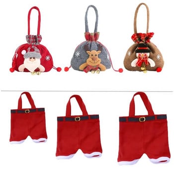 Коледна подаръчна чанта Eve Apple Package Cartoon Santa Claus Snowman Elk Merry Christmas Deco Candy Bag Дамска чанта Happy New Year 1PC