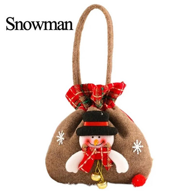 Kalėdų dovanų krepšys Eve Apple Package Animacinis filmas Kalėdų Senelis Sniego senelis Briedis Linksmų Kalėdų Deko saldainių krepšys Laimingų Naujųjų Metų 1 vnt.