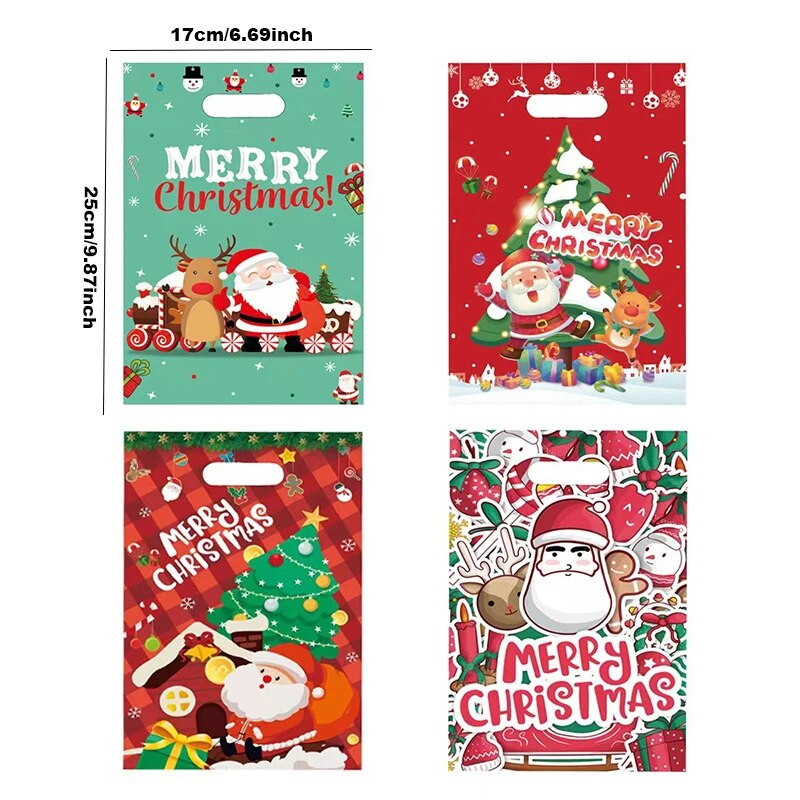 10 vnt Kalėdų dovanų maišelis Kalėdų Senelis Sniego senelis Briedis Saldainių sausainių krepšys Kalėdų vakarėlio reikmenys namams Naujųjų metų pakavimo maišelis