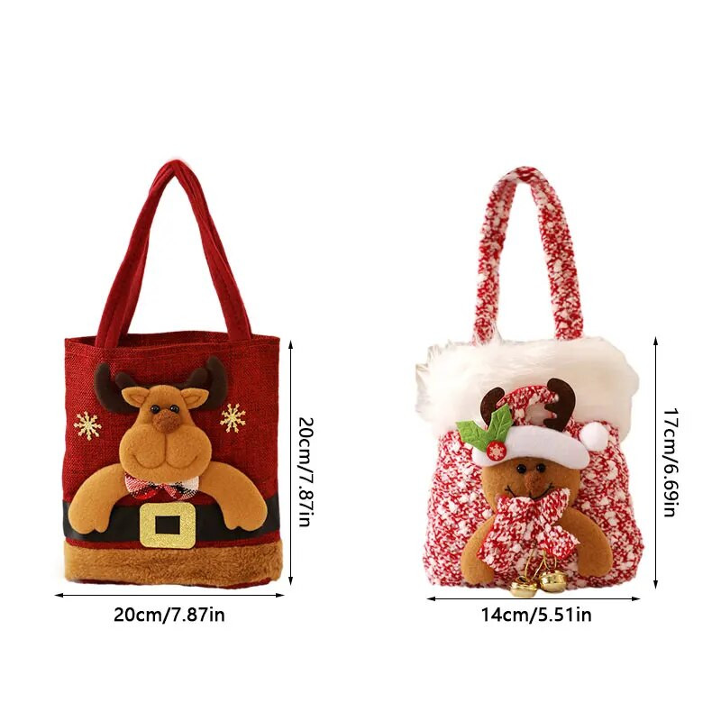 Kalėdinė rankinė Kalėdų Senelis Sniego senelis Elnias Dovanų Krepšys Vaikiškas Dovanų Krepšys Saldainių Krepšys Linksmų Kalėdų dekoras Rankų paketas Naujieji Metai