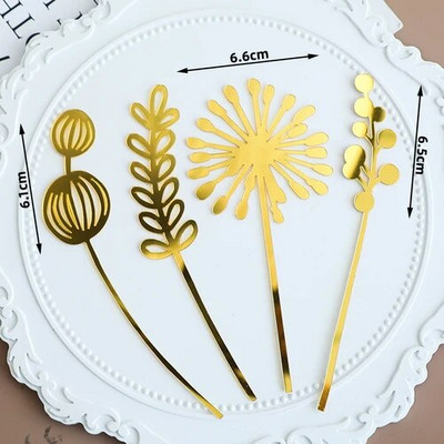 Torto viršus INS Style Kepimas Tortų dekoravimas Paprasti aukso lapų akriliniai įdėklai Mori vėžlys nugaros lapų rožių įdėklas