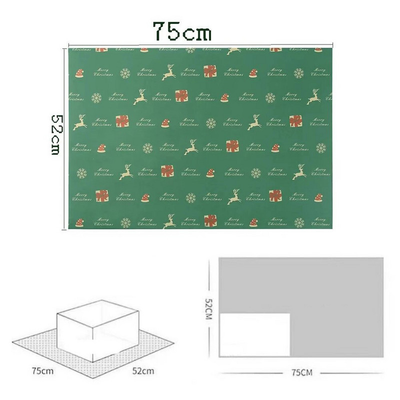 1 vnt Kalėdų dovanų vyniojimo popierius „pasidaryk pats“ amatų kraftpopierius Kalėdų Naujųjų Metų vakarėlio pakuotės dekoravimui