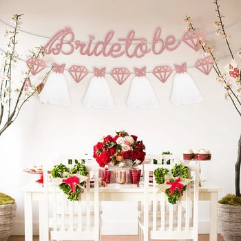 1 комплект розово злато Bride To Be Cupcake Toppers Пръстен Сватбена рокля за годеж Булчински душ Моминско парти Декорация Консумативи