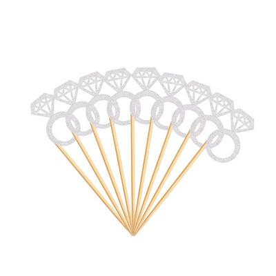 10 vnt. / Krepšelis Blizgantis žiedas Keksiukų papuošimai Vestuvių išleistuvių stalo dekoravimui Gimtadienio vakarėlio Vestuvinio torto puodelių dekoravimo reikmenys