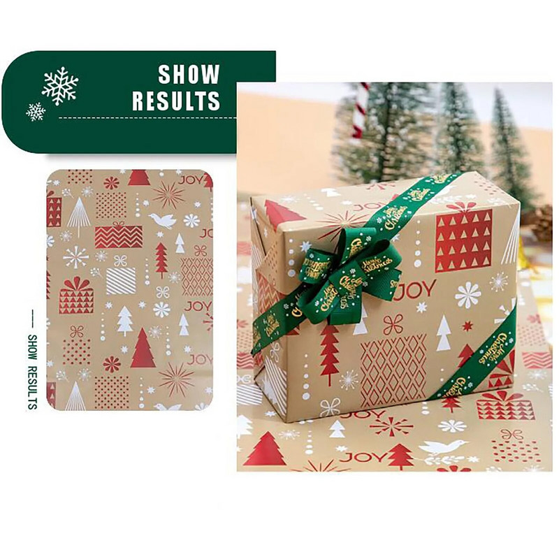 Kalėdų Dovanų Pakavimo Dovanų Spalvoto Popieriaus Pakavimo Popieriaus Papuošimas 50x70cm