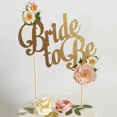 1pcs Aur Argintiu Mireasa To Be Cake Topper Burlaci Gaina Fete Noapte Partide Nupțială Duș Nunta Logodna Tort Decorare