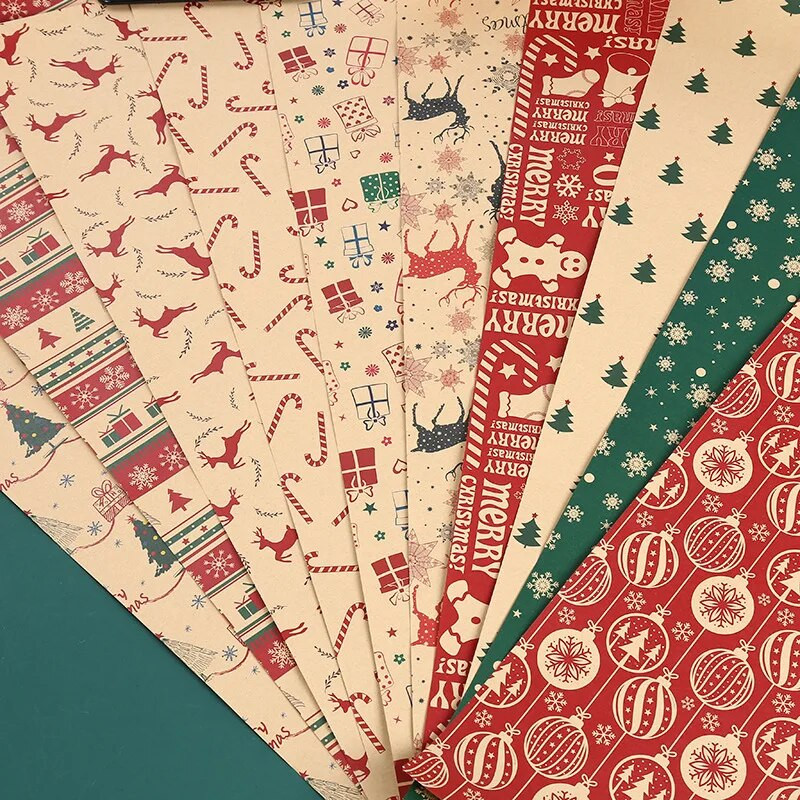 2vnt/rinkinys 50*70cm kalėdinių dovanų pakavimo popierius Sustorintas kalėdinis kraftpopierius gėlių vyniojamasis popierius dovanų dėžutės vyniojamasis popierius