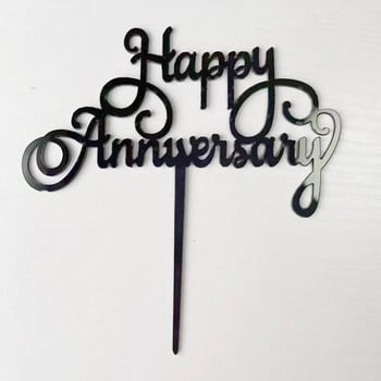 INS Acrylic Heart Happy Anniversary Cake Toppers Για Γυναικείες Ανδρικές Διακοσμήσεις κέικ πάρτι αγάπης επετείου