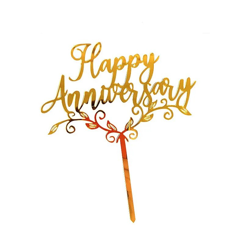 INS Akrilo širdis laimingų jubiliejų tortų apmušalai, skirti moterų vyrų vestuvių meilės metinių vakarėlio tortų papuošimams