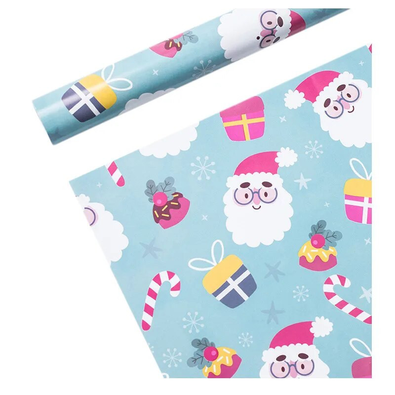 (Ir Kalėdų Senelis 70cmx50cm)Vienpusio vyniojamojo popieriaus raštai 5vnt Klasikinis kalėdinis papuošimas ir pakabinamas telefonas Kalėdinis papuošalas