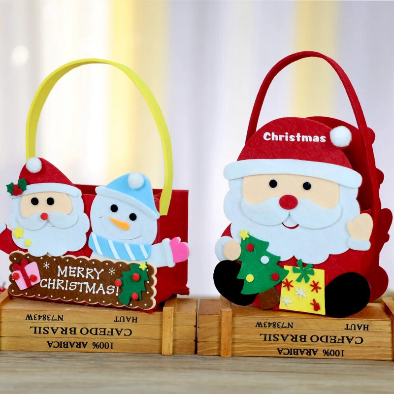 Kalėdų dovanos saldainių krepšys pliušinis Kalėdų Senelis Sniego senelis Briedis Obuolys Naujųjų metų karnavalinis vakarėlis Vaikų puošmena